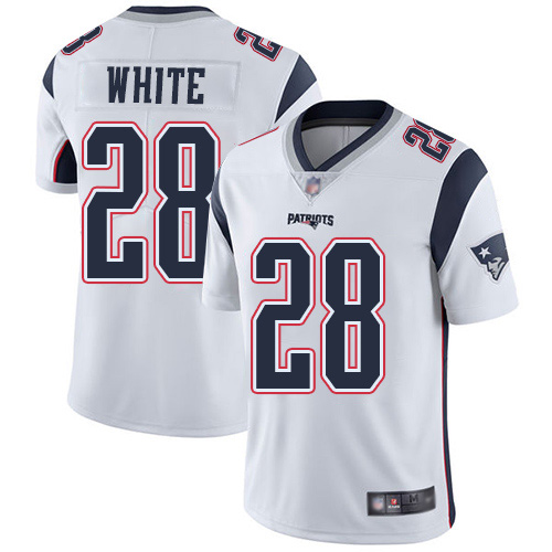 New England Patriots Football #28 Vapor Untouchable Limited White Men James White Road NFL Jersey->women nfl jersey->Women Jersey